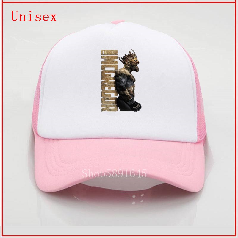 The King Of Conor Mcgregor Baseball cool Cap Embroidery Dad Hat 100% Cotton Snapback Caps Unisex Adjustable caps: pink-white / Kids