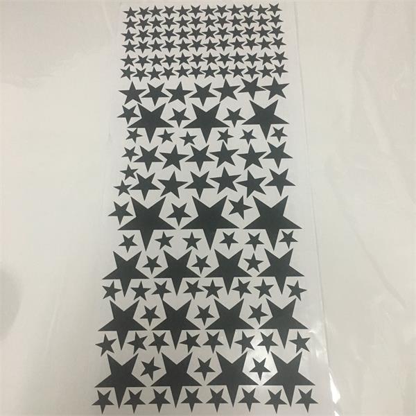 163 stk blandet størrelse 3-9cm tegneserie svarte stjerner veggklistremerker til låve babyrom tapet hjemmeinnredning selvklebende pvc veggdekor: Svart