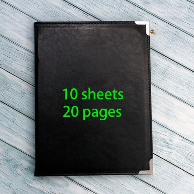 Beauty Salon Price List Folder Display Menu Book PU Leather Material: 10 sheets black