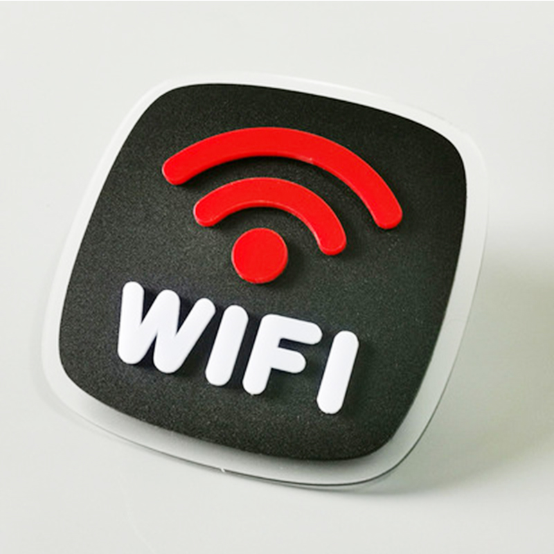 10x10cm Acrylic restroom restroom door sign No smoking, WiFi monitoring sign No noise, Caution slippery floor sign: Apple Golden