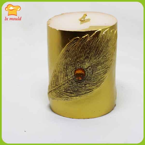 Lättnad fjäderljus silikonform tredimensionell cylindrisk ljusform handtvålform: B