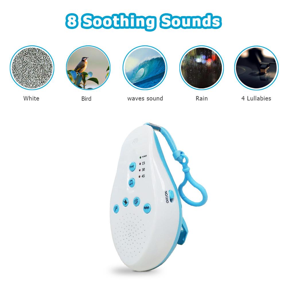 Baby white noise ljudmaskin med 8 lugnande ljud och auto-off timer för att sova