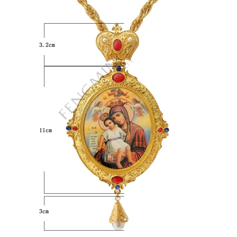 Manuel kryds - sæt snegl græsk ortodoks brystkors jomfru mary ikon religiøst håndværk