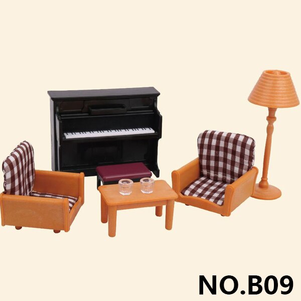 Forest Family Villa 1:12 Furniture Set Toy DIY Miniatura Dollhouse Fluctuation Bed Sets Mini Doll House Miniatures Toys For Kids: B09