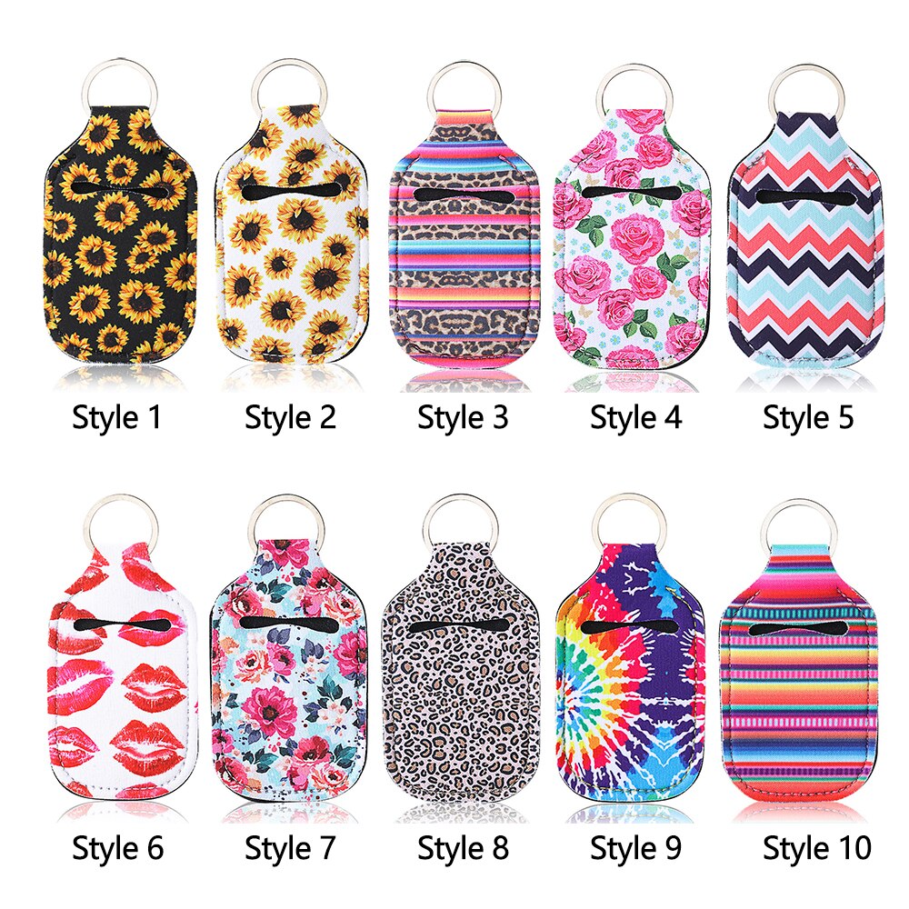 Empty Travel Bottle Keychain Holder Refillable Containers Reusable Bottles with Keychain Carriers 30 ml Flip Cap Bottle Cover