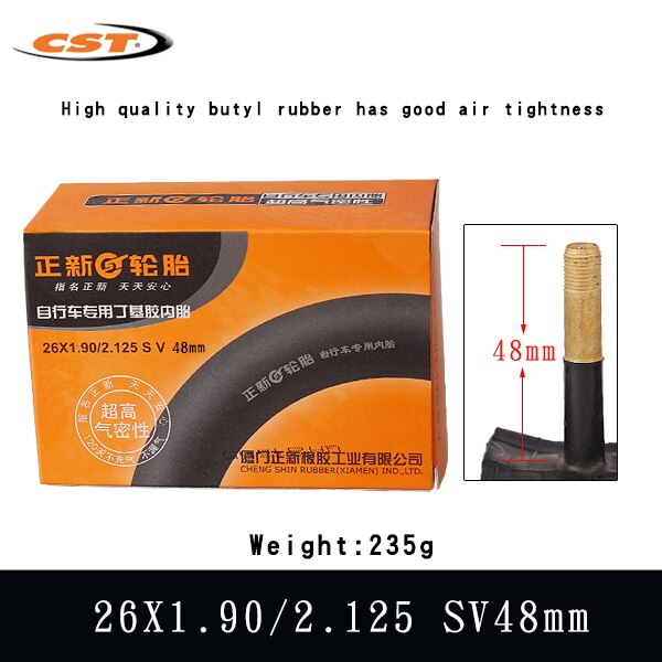 Cst cykeldæk 26*1.25 1.5 1.75 1.9 2.125 26 x 1 3/8 amerikansk ventil fransk ventil 26 tommer cykling mountainbike inderslang: 26 x 1.9-2.125 sv48mm
