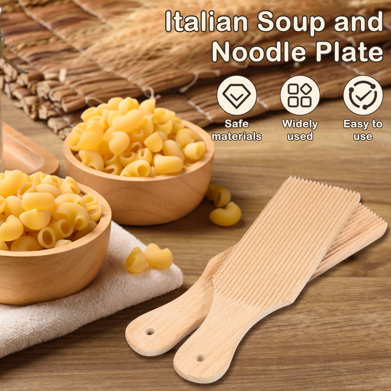 Planche à pâtes Gnocchi en bois, pagaies de poupée 9.1x2.8, planche à pâtes Macaroni Spaghetti amaran, zones de fabrication de Gnocchi pratiques, pâtes faites