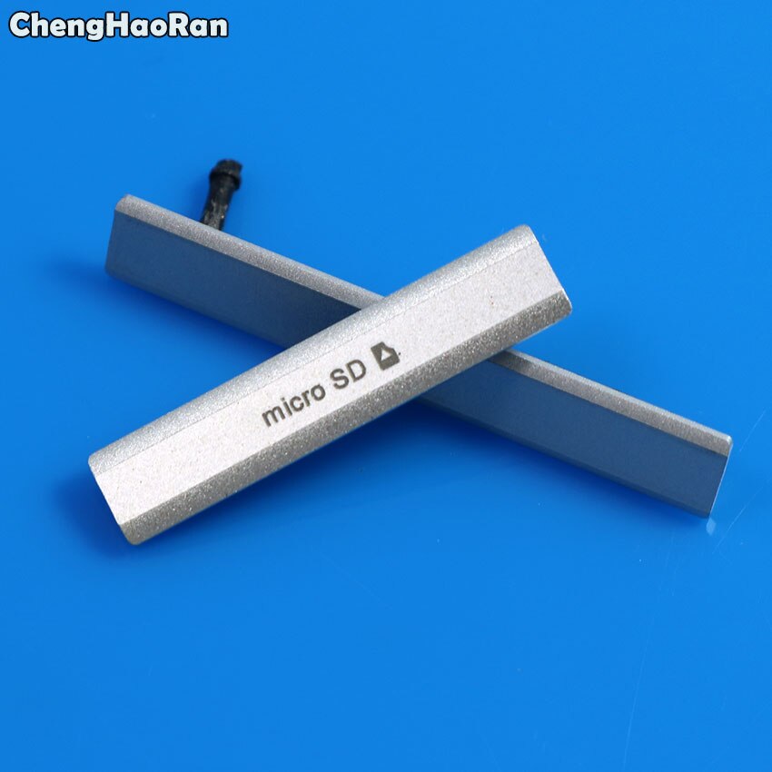 Chenghaoran micro sd usb + sim-kortslot støvstikdæksel opladningsport til sony xperia  z2 d6503 l50w d6502 d6543 støvdæksel: Sølv
