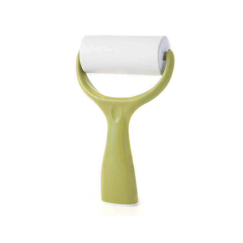 Handle Dust Paper Tearable Adhesive home standing viscous roller Sticky viscous tearable clothes dusting paper removal brush: green