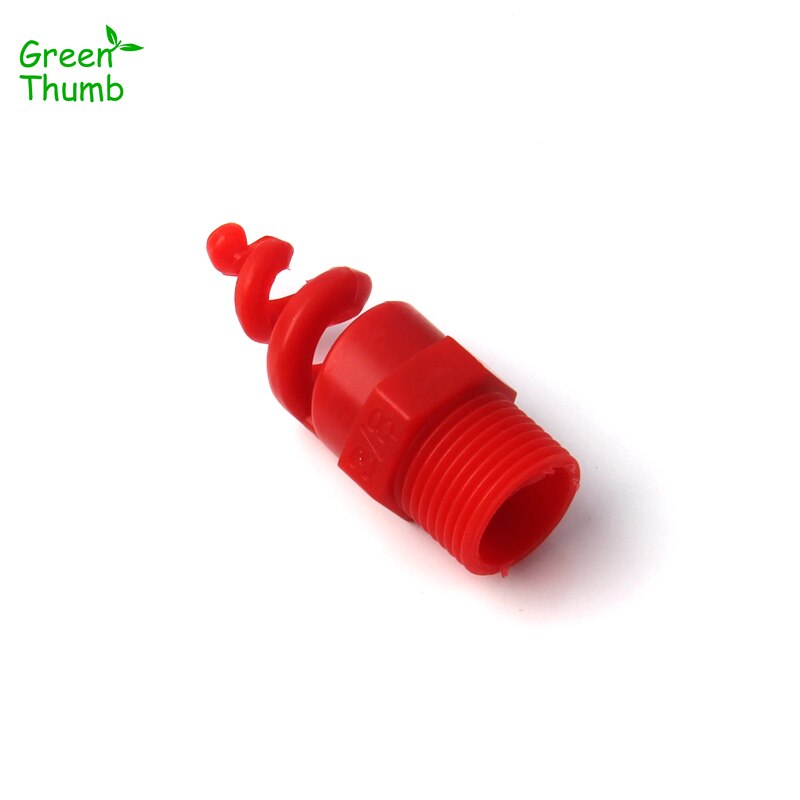 1-100pcs 3/8 Inch Male Thread Plastic Spiral Nozzle Red Atomizating Sprinkler for Garden Irrigation Spiral Cone Nozzle