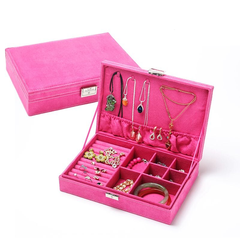 BY8969 Packaging Display Caso Di Immagazzinaggio Organizzatore Portatile Contenitore di Monili Organizzatore ganci Dei Monili Anello Orecchino Scatole di Casa: B rose red
