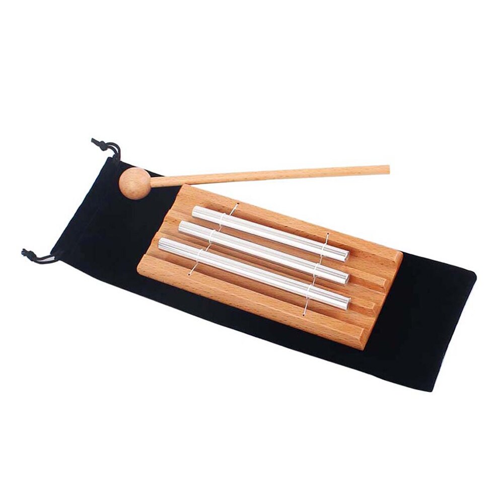 Wooden Mindfulness Portable Meditation Chime Knocking Classroom Percussion Instrument Bell Musical Storage Bag With Mallet: C