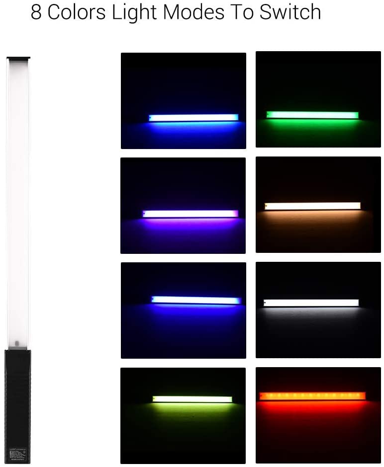 LUXCEO Q508A RGB LED Video Licht Zauberstab Rohr Fotografie Lampe Fernbedienung 8 Farbe 3000K-5750K Foto beleuchtung für foto Video