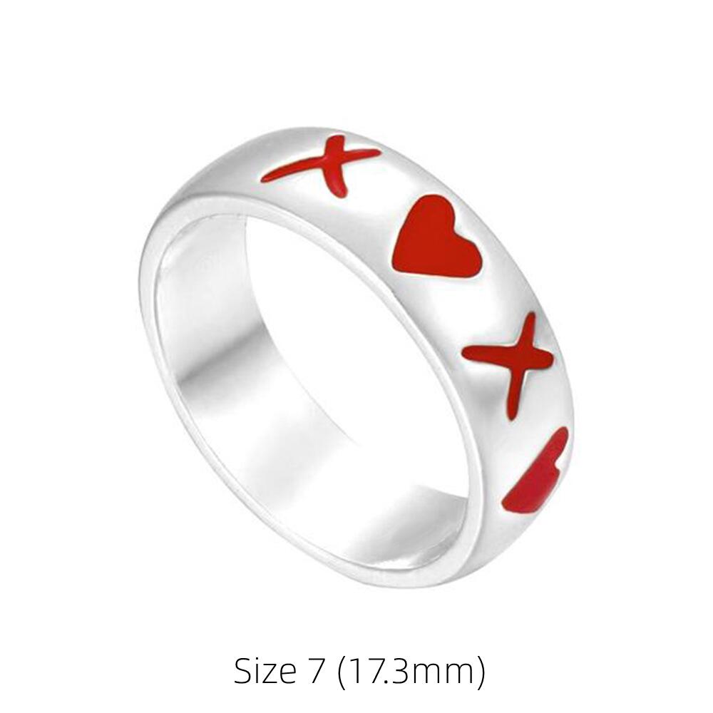 Anillos de boda de compromiso para mujer, joyería de apertura de Metal Emo con cara romántica Punk, de 2022 Ins,: C Size 7