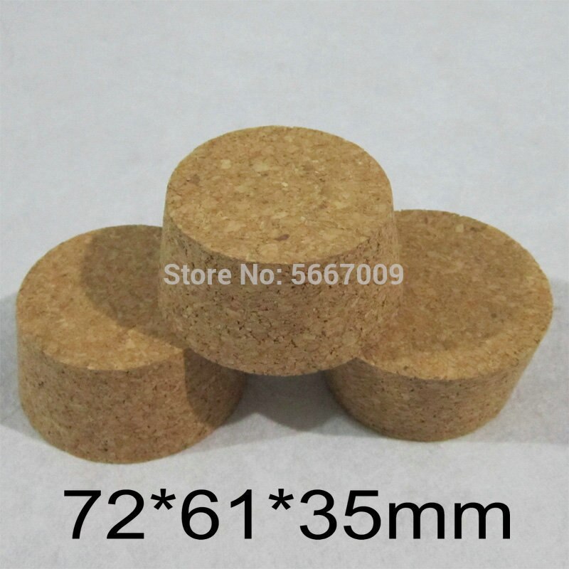 Tapones de tubo de prueba de corcho de madera para laboratorio, tapón de vidrio para botella de vino, sello de té, 72x61x35mm, para experimento escolar o doméstico