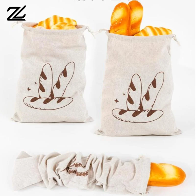Linnen Broodzak Herbruikbare Stokbrood Katoenen Trekkoord Opbergtas Brood Zelfgemaakt Brood Vers Milieuvriendelijk Houden Voor Stokbrood
