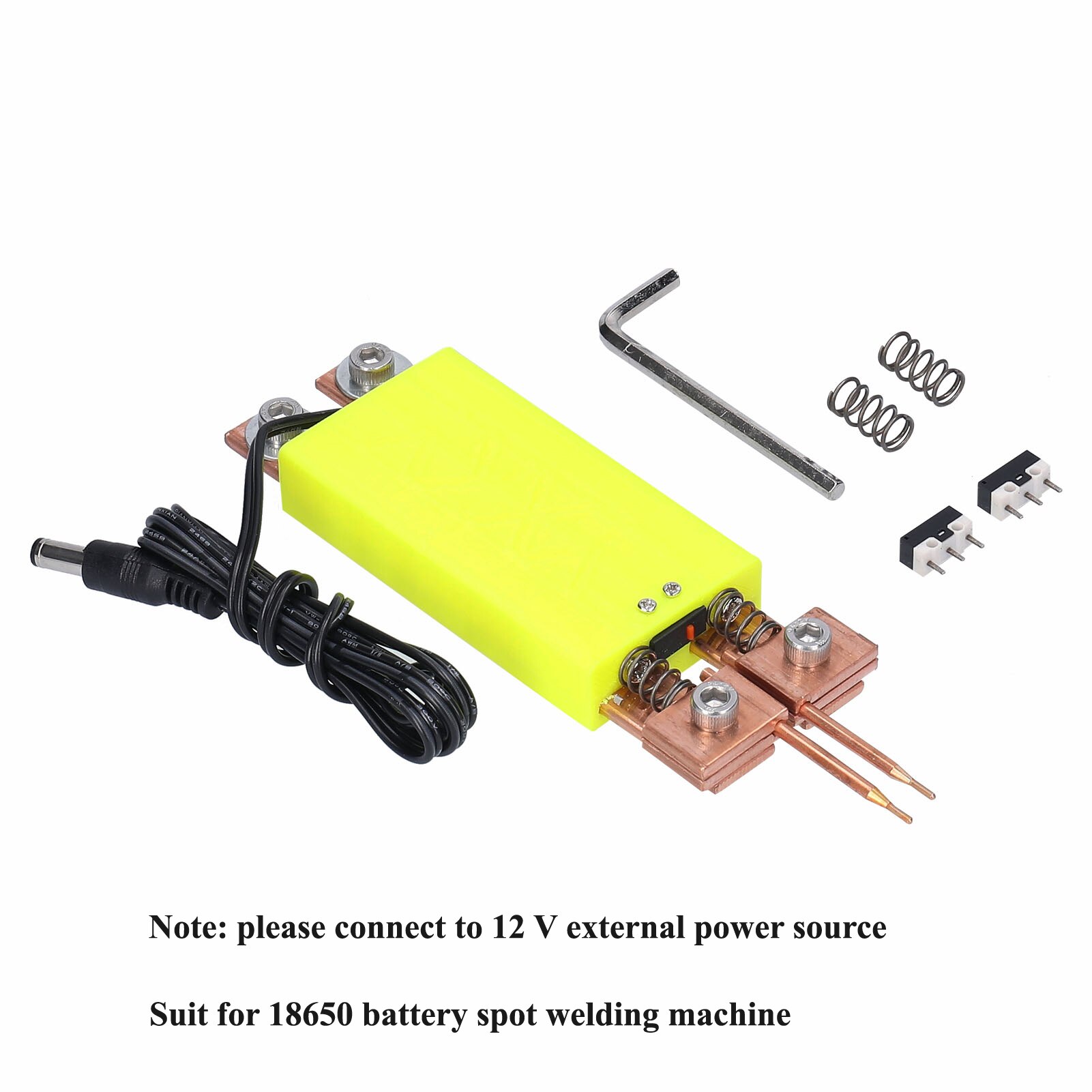 Svejsepen intelligent gør-det-selv punktsvejsning integreret punktsvejsepen automatisk trigger svejsemaskine tilbehør til 18650 batterier: Gul
