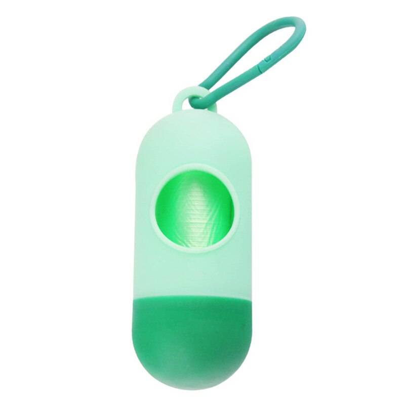 Pil Vorm Hond Kak Zak Dispenser Afval Vuilniszakken Carrier Met 1 Roll Kat Hond Afval Kak Tas voor Honden: light green
