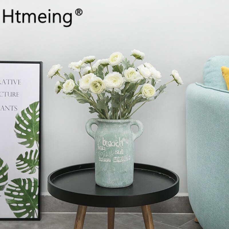 1 stk kunstig ranunkel blomster rosebusk silkeblomster knopp brudebukett gjør-det-selv bryllupsdekorasjoner