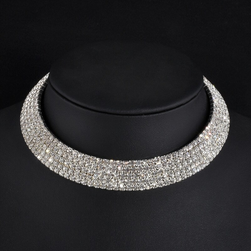 5 Stijlen Strass Choker Kettingen Draaimomenten Kraag Vrouwen Statement Sieraden: 5