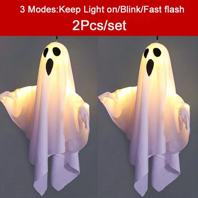 1/3/5PCs LED Glow Heks Ghost Party Halloween Decoratie voor Thuis Binnen Buiten Spookhuis Bar horror Opknoping Hanger Props: Sky Blue