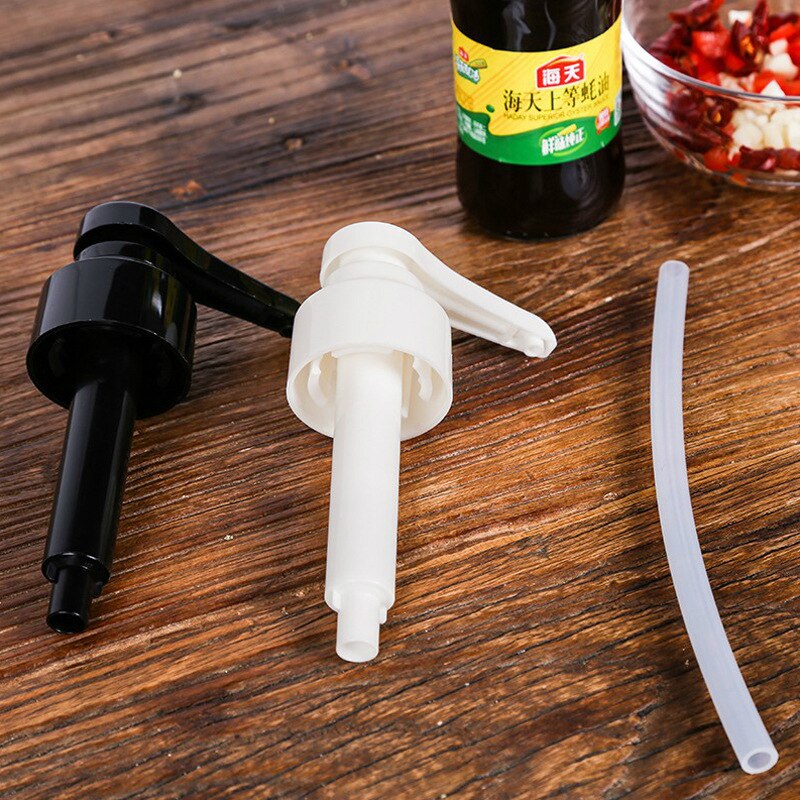 Rvs Kruiderij Dispenser met PP Plastic Pomp, Saus Dispenser voor Ketchup Mayonaise Steak Saus Dessert Siroop Azijn Olie Sojasaus (2L met voet