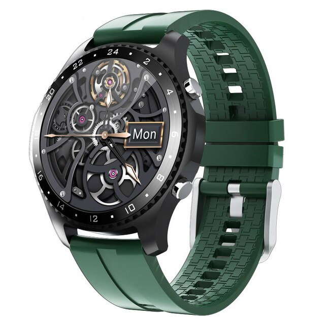 Smart Watch Mens Bluetooth Call luxury Smart Watches Male Heart Rate Blood Pressure Sports smartwatch For Men: green