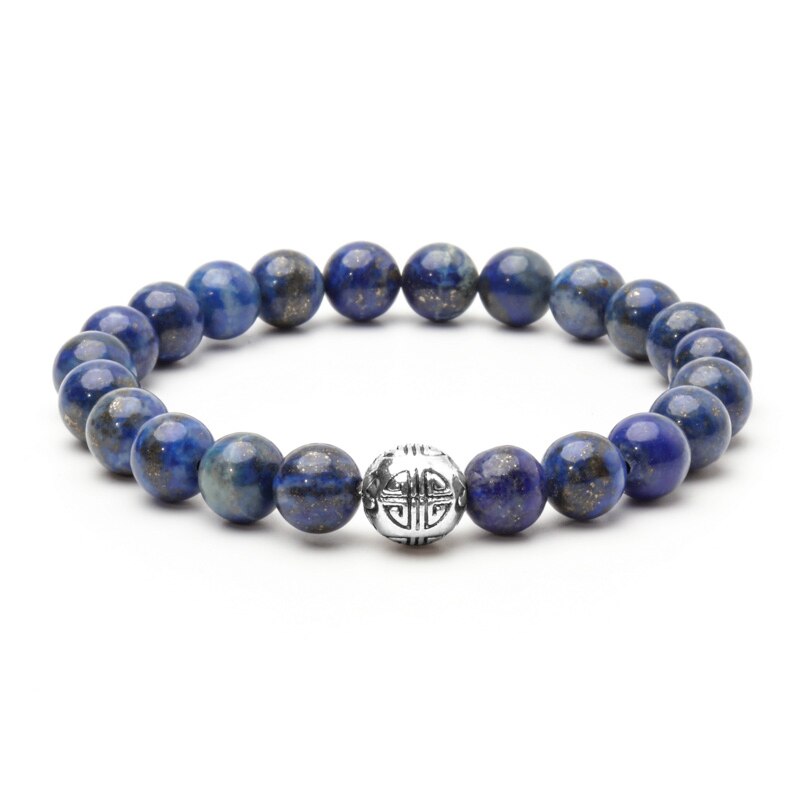 Lan Li natural 8mm lapis lazuli Bracelet men's and women's energy Charm Bracelet Jewelry