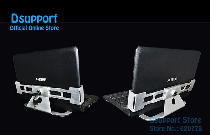 Anti-Theft Laptop Display Stand - Aluminum Alloy - Security Lock & Key - 13-19 inch Laptop Holder