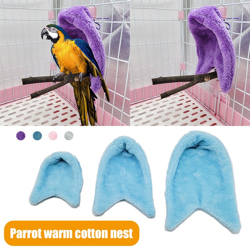 Winter Warm Pluche Vogels Hangmat Zachte Cape Hut Bed Voor Parkiet Valkparkiet Conure Van Budgie Kaketoe E2S