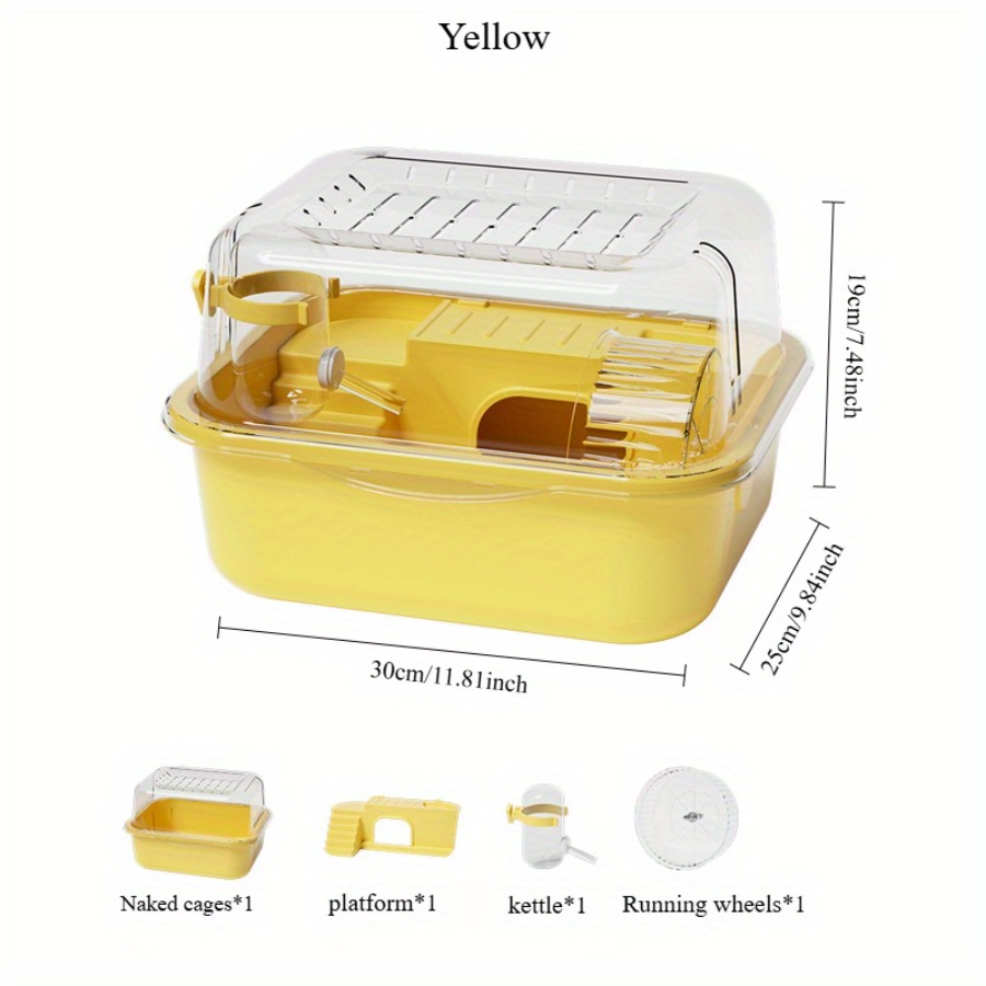 Cage à Hamster Double couche d'intérieur, 1 pièce, Cage à ours doré, grand espace, château de Hamster, détachable et lavable, petite habitat pour animaux de compagnie: YELLOW