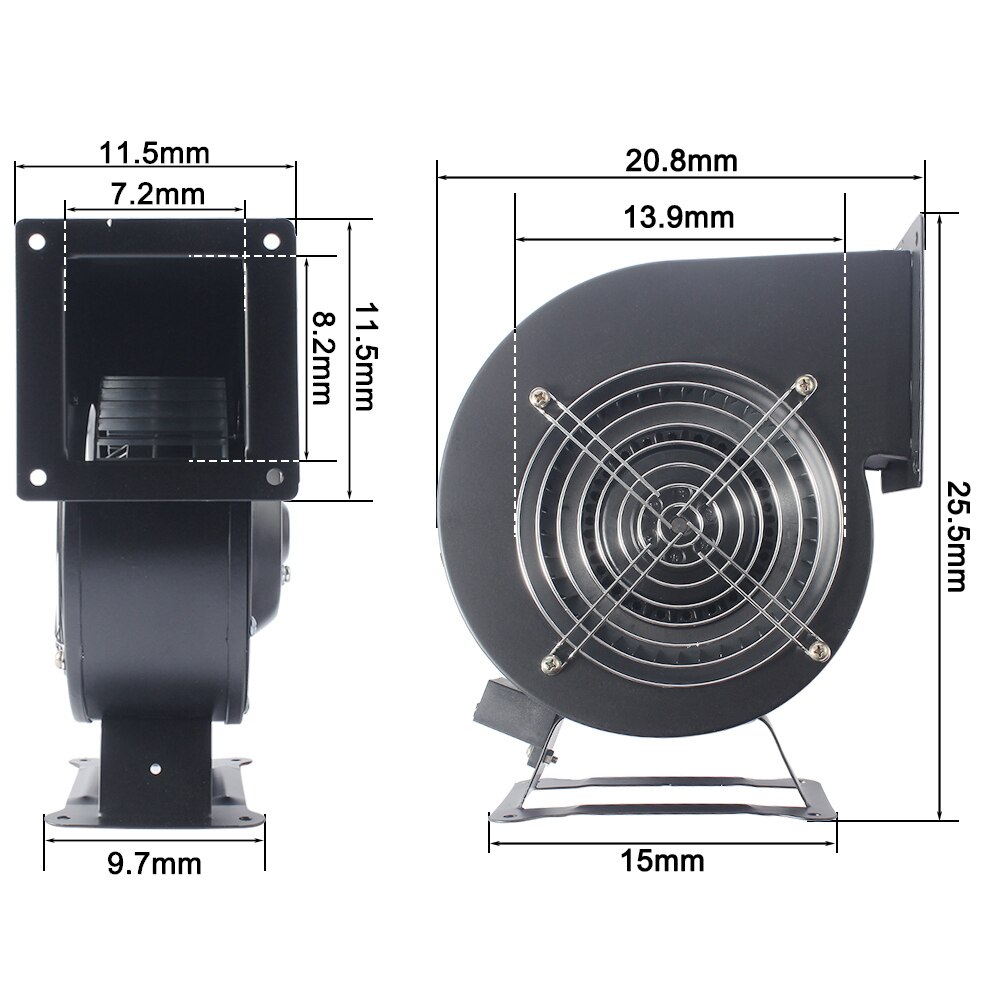 140W Small dust exhaust electric blower power frequency centrifugal fan 150FLJ17 all copper wire blower 220V 380V