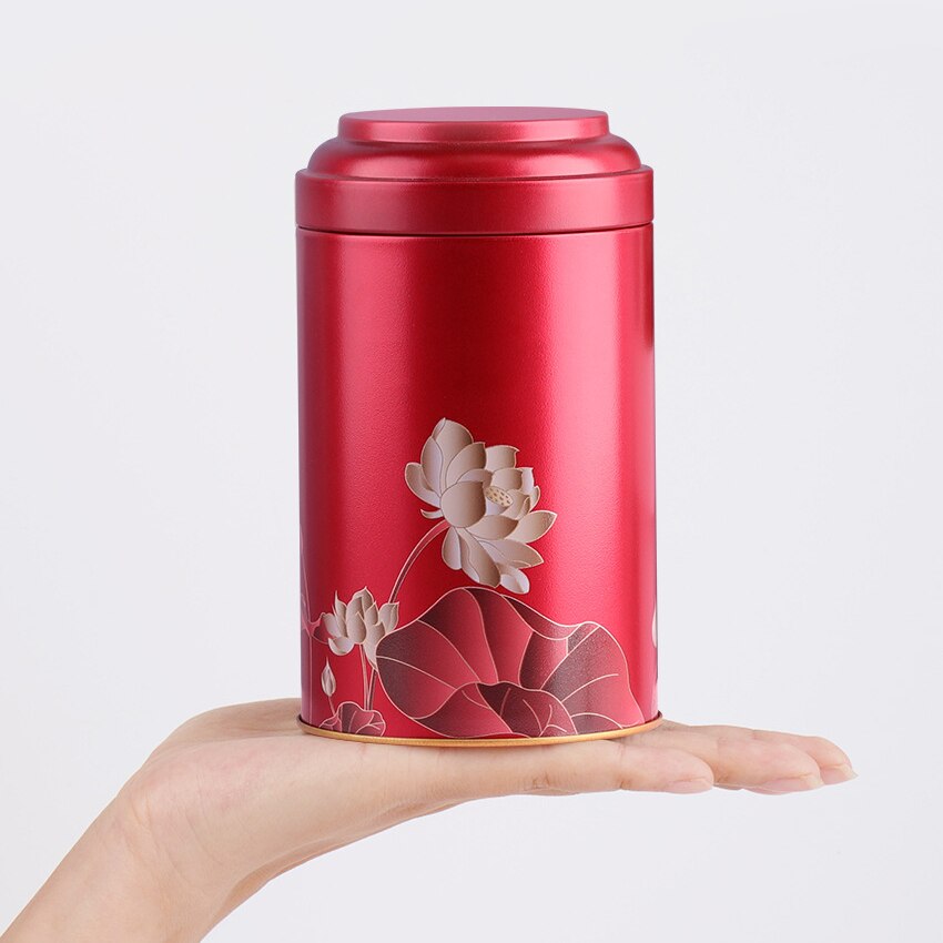 100-125g pojemność herbata zamknięty zbiornik średniej wielkości okrągłe blaszane pudełko na herbatę