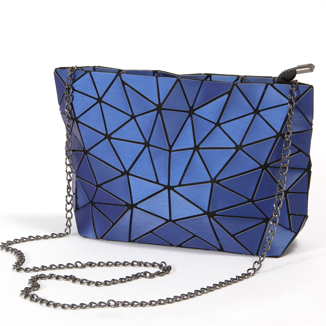 Crocrogo Frauen Mädchen Geldbörse Leucht Geometrische Schulter Taschen Multi Reflektierende Umhängetaschen BlingBling mit Ketten: 3117 Dark Blue