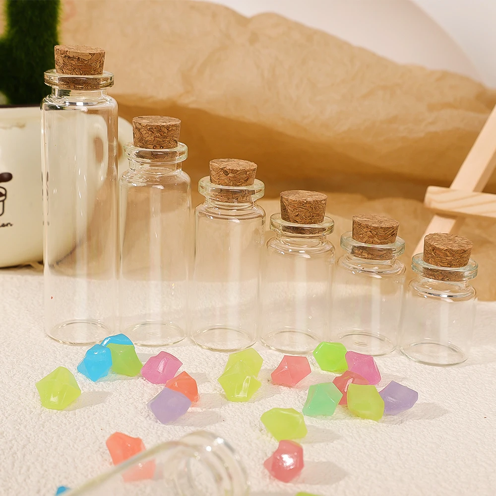 20/10 Pc Mini Kork Stopper Glas Flaschen DIY Geburtstag transparent Leere Nachricht wünschen Flasche Weihnachten Hochzeit Party Dekor