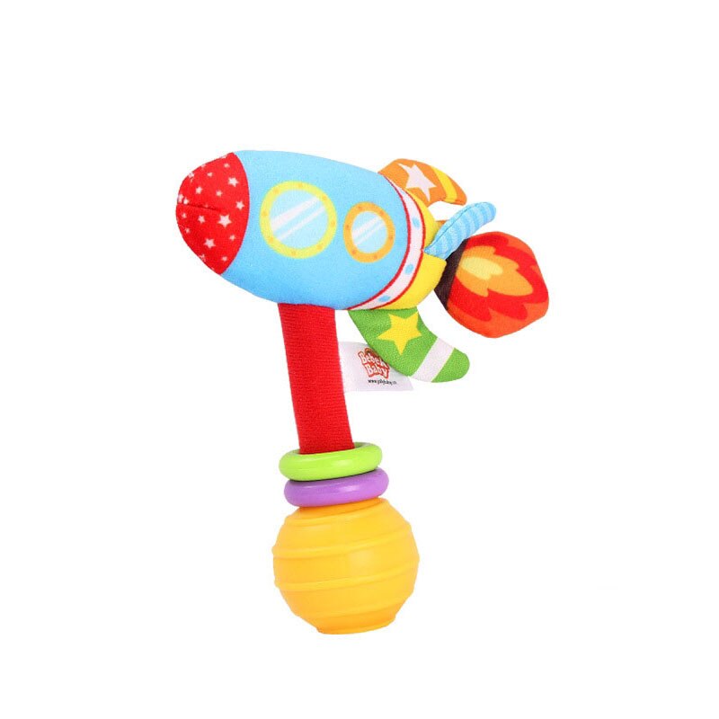 Nette Vlies Pädagogisches Spielzeug Baby, Kleinkind Spielzeug dehnen Vibration ziehen Ring Plüsch Rassel Hand Schütteln Glocke Bett Glocke Spielzeug Weichen: Rakete Rassel