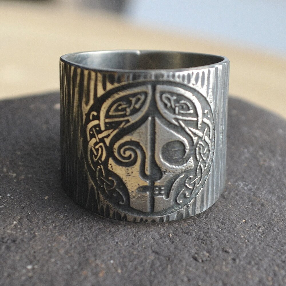 Nordisk mytologi guder hel ring viking hela runer 316l ringe i rustfrit stål bånd celtics amulet hedenske kvinder mænd smykker