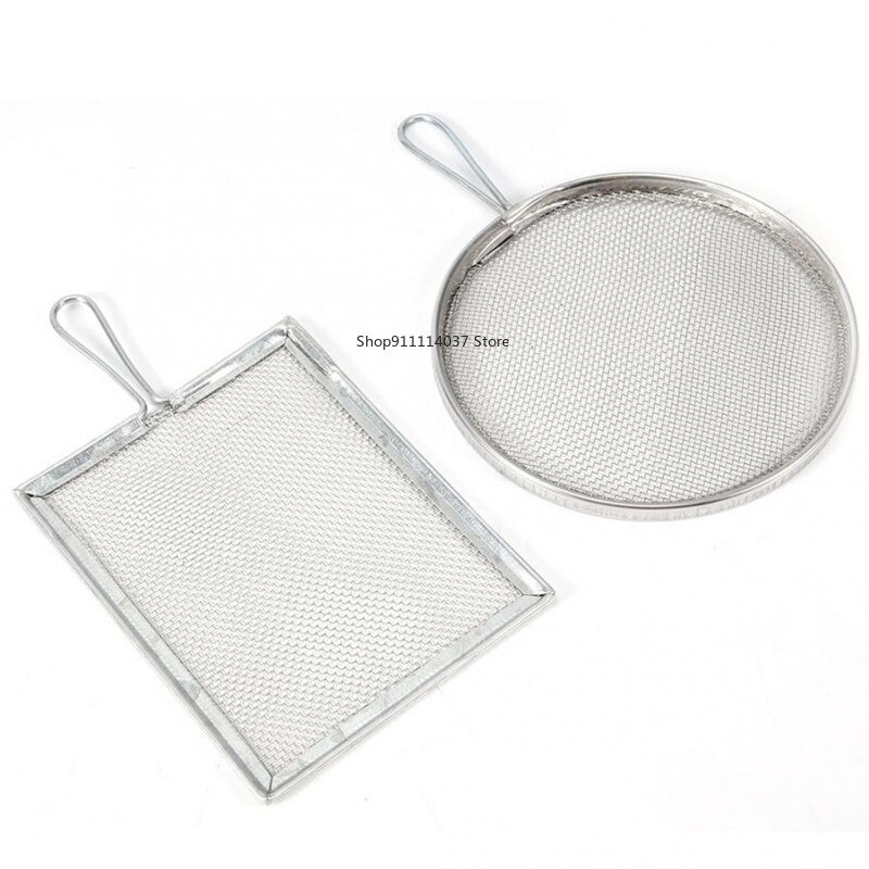 Tamiz de esmalte de cerámica artístico, colador de malla de barro de acero inoxidable, herramientas de cerámica, tamiz de filtro, herramienta de filtrado de cerámica con mango