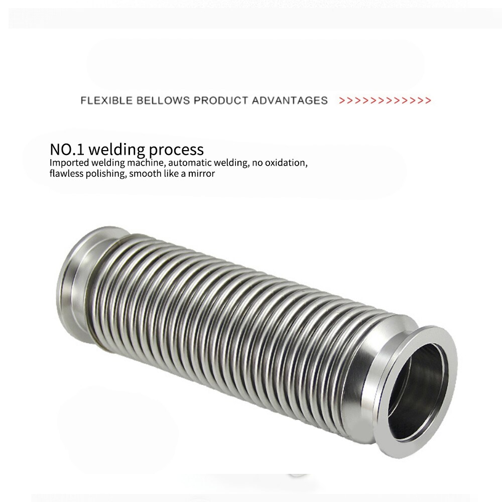 KF40 Balg Flexibele Slang Buis (100Mm) Vacuüm Flenzen Fitting SS304 Rvs 304