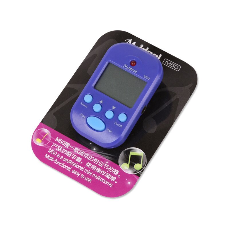 Mini  m50 lcd digital tuner 30 to 280 bpm clip-on plast vibrerende metronom til guitar klaver violin instrument værktøj