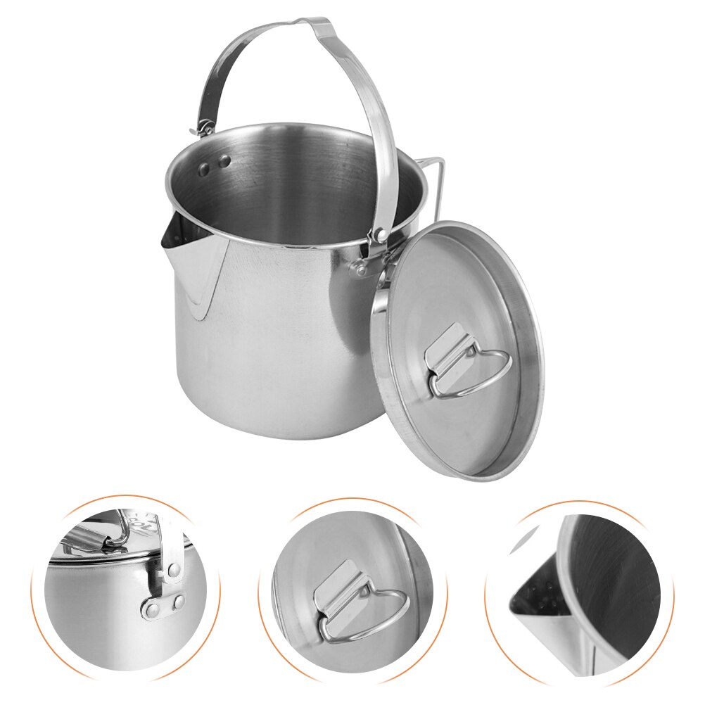 Rvs Fluitketel Outdoor Thee Verwarming Pot Wandelen Water Verwarming Ketel