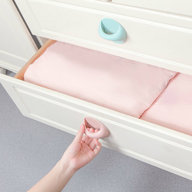 Runde plastik selvklæbende knopper multifunktion flerfarvet garderobe trækker hjælpemøbelknopper dørhåndtag hardware