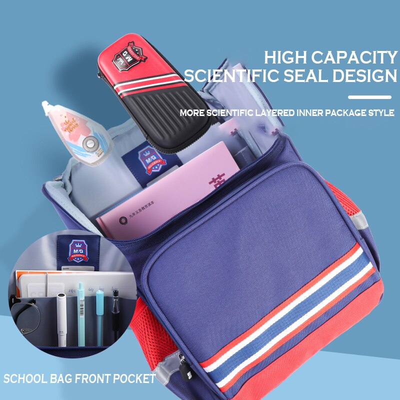M&G Schoolbag Primary School Students Backpack 6-12 Years Large Capacity Book Bag Spine Protection Lightweight Tutorial bag