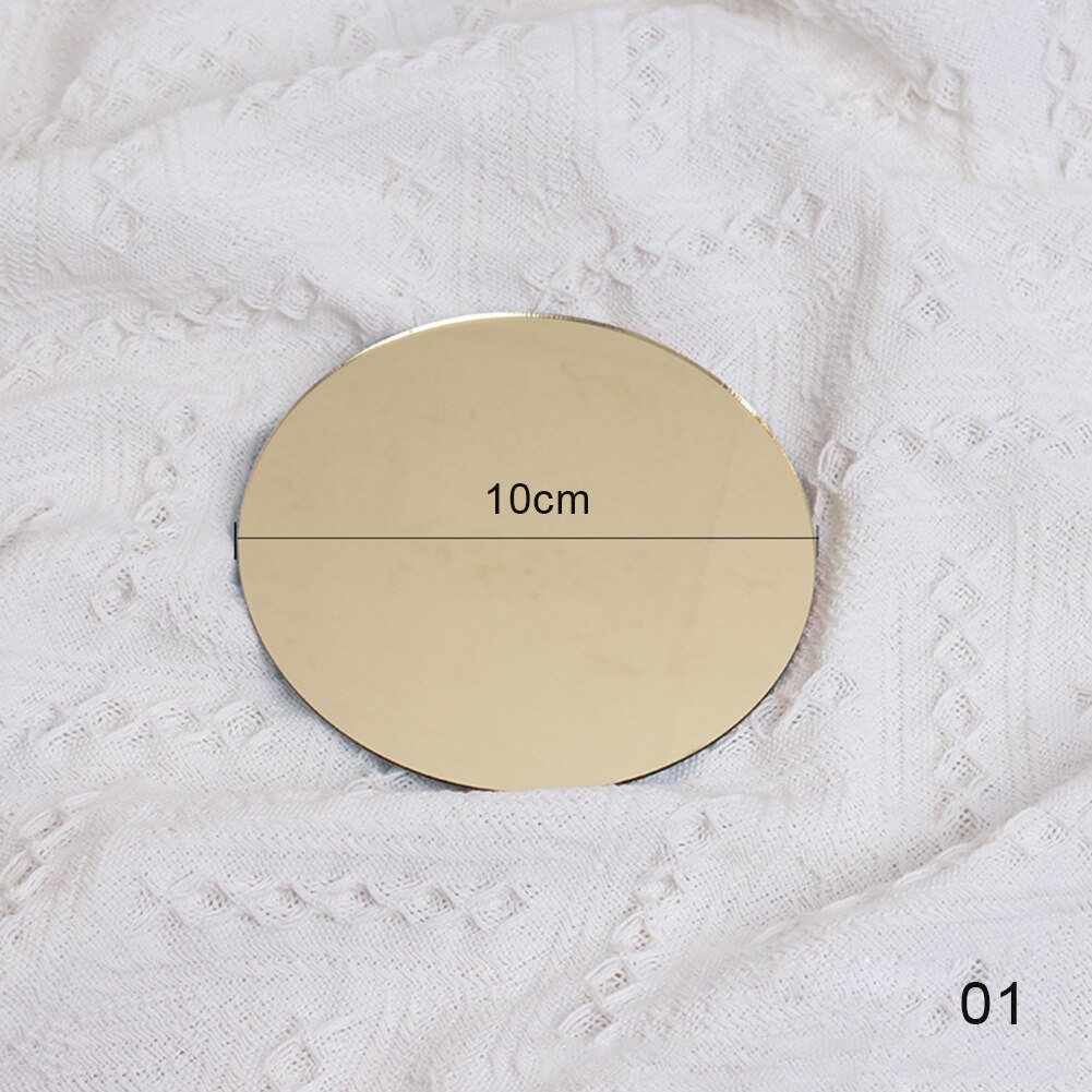 Ins Photo Props Acrylic Mirror Reflection Board Reflector Photography Props Shooting Background Ornaments Posing Photo Props: 01 Gold-10cm