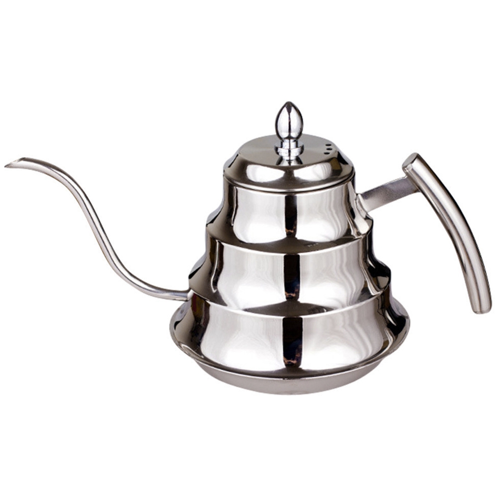 Kitchen Coffee Pot Stainless Steel Coffee Drip Kettle Tea Pot, 1.2L Fine Mouth Coffee Pot