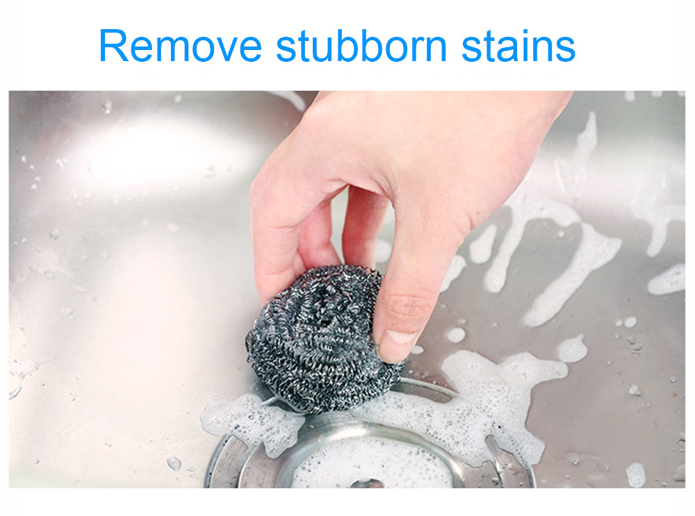 4pcs Set Stainless Steel Dish Cleaning Wire Brush Ball Kitchen Pot Tableware Cleaner Scrub Rust Remover Dish Cleaning Scrubber