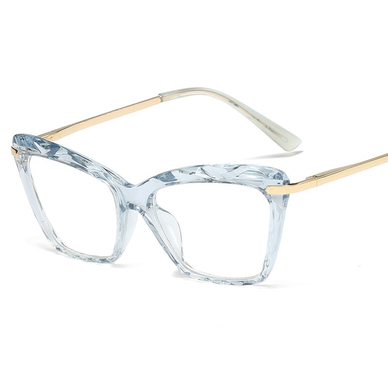 Gafas transparentes con de ojo de gato, óptico, Anti luz azul, bloqueadas, para ordenador, montura de gafas para mujer