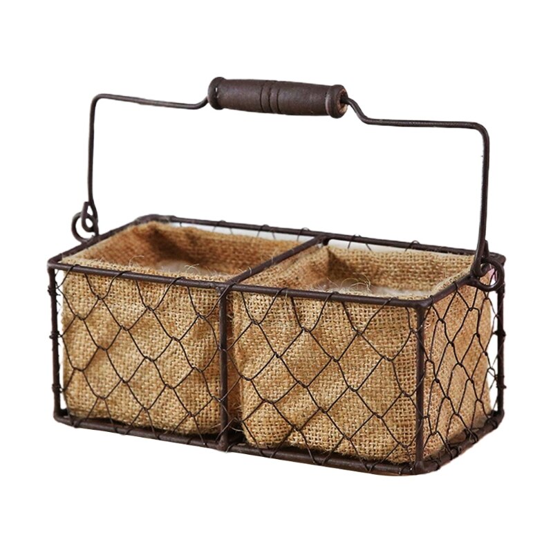 Country Style Hanging Flower Arrangement Pot Small Green Plant Basket: A