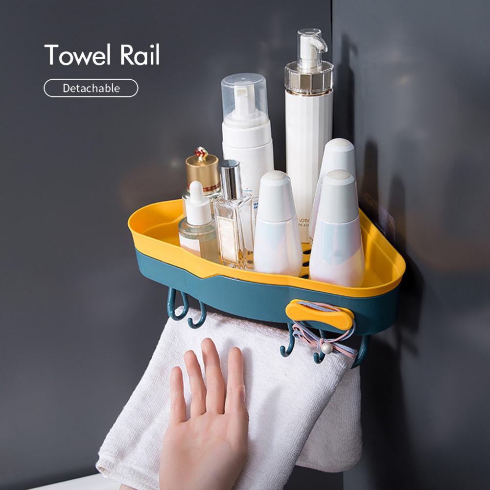 Shower Shelf Plastic Bathroom Rack Easy to Install Space Saver Durable Multifunctional Bathroom Organizer