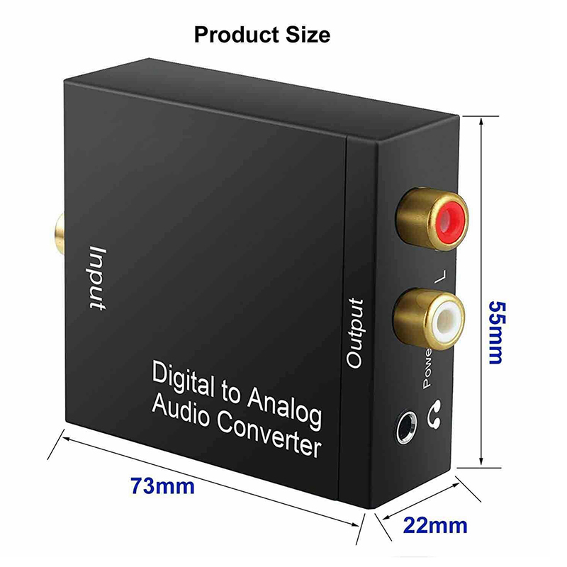 JTZTF Portable 3.5mm Jack Optical Coax Adapter Fiber Digital To Analog Audio AUX RCA L / R Converter SPDIF Digital Audio Decoder